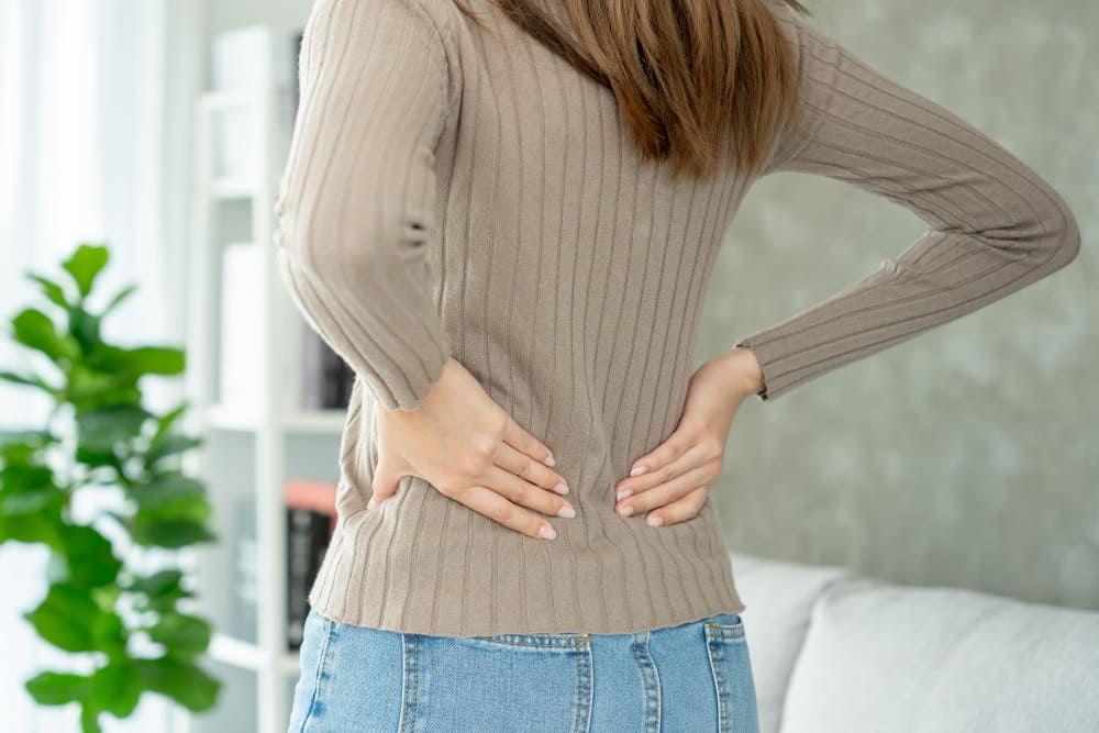 woman with back pain