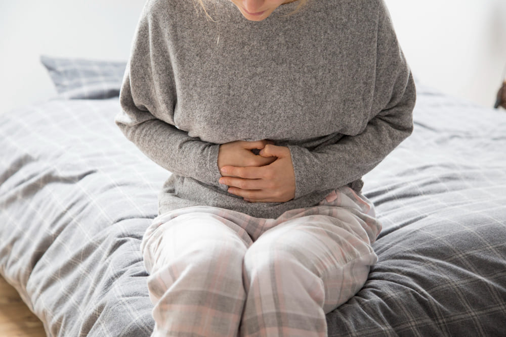 woman pain in stomach