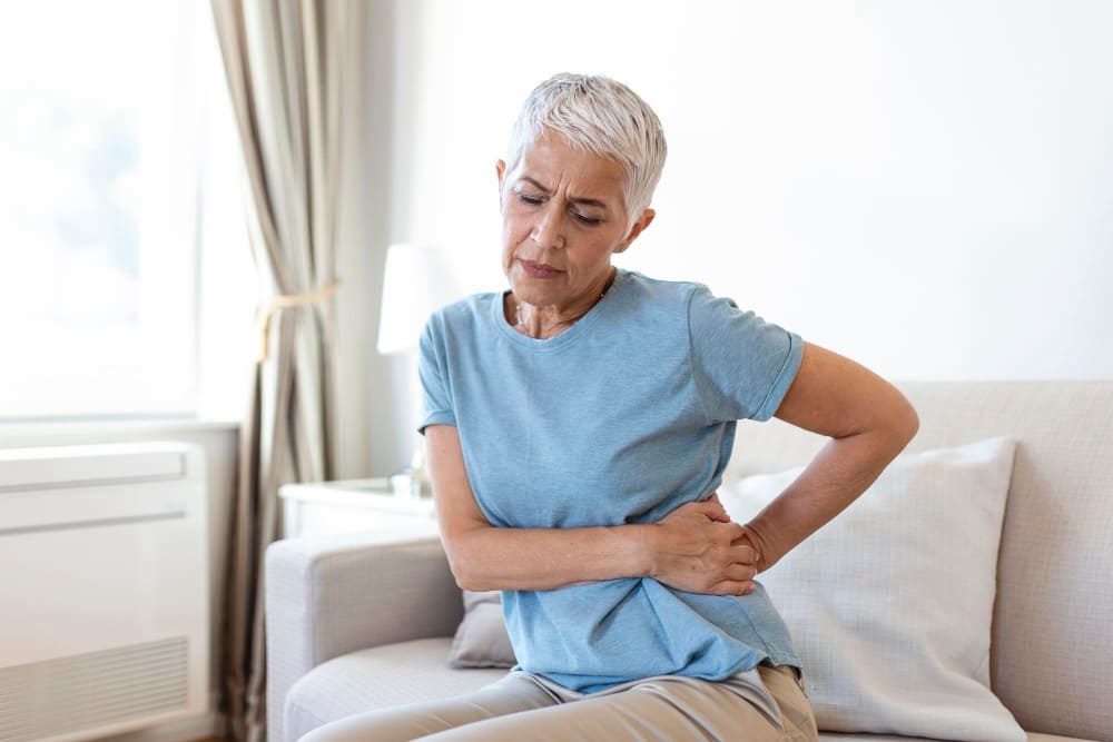 Woman with spleen pain